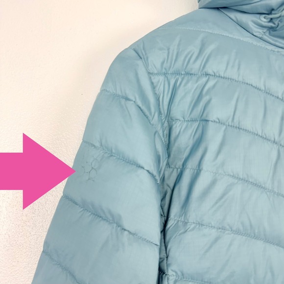 Columbia Omni Heat Puffer Coat Jacket Womens M Hooded Light Blue Full Zip Winter - Picture 4 of 16